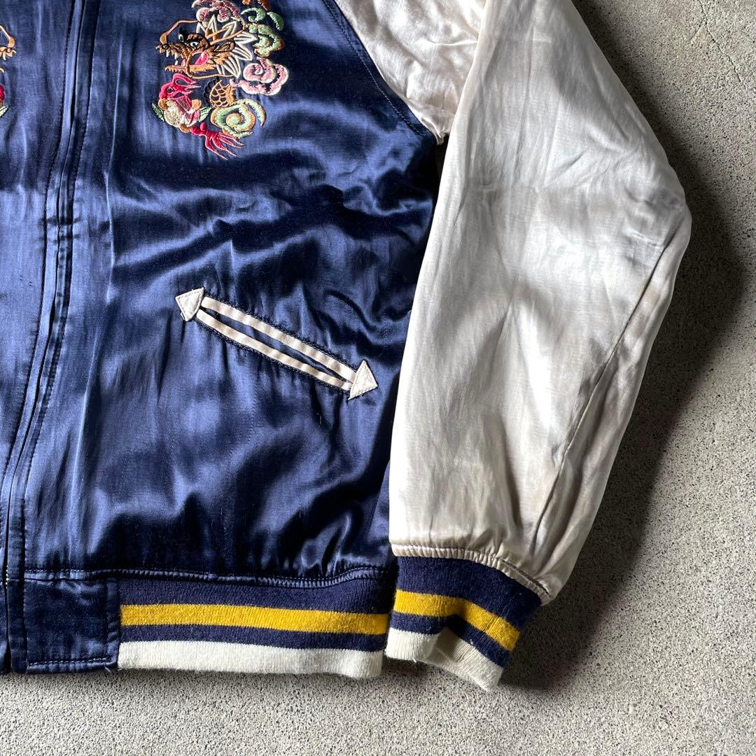 HOUSTON 別珍 ベロア サテン リバーシブル スカジャン 金太郎 桃太郎