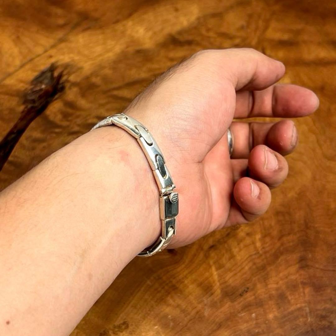 メキシコ ヴィンテージ シルバー モダンヘビー ブレスレット MEXICO925