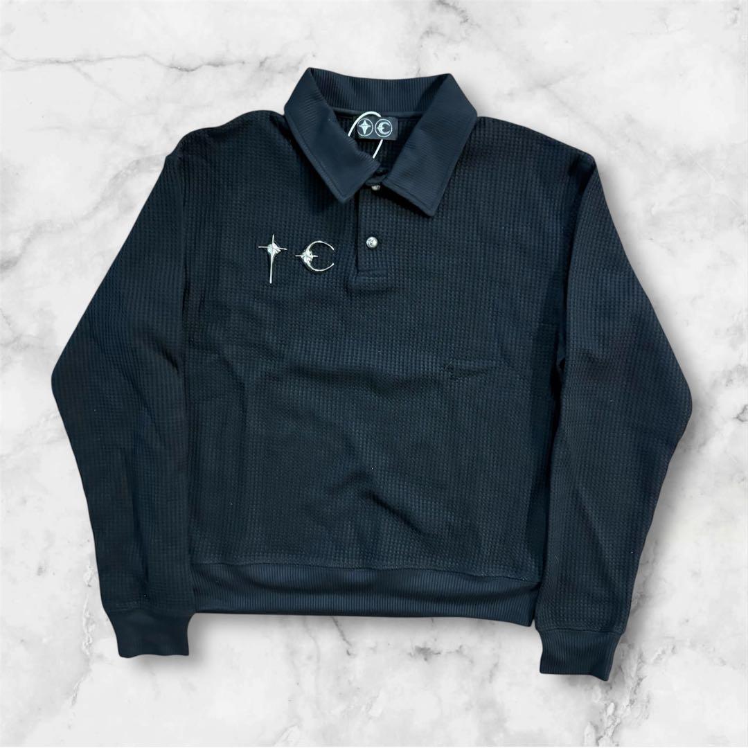 thug club サグクラブ サーマル ニット ワッフル 韓国 y2k 黒