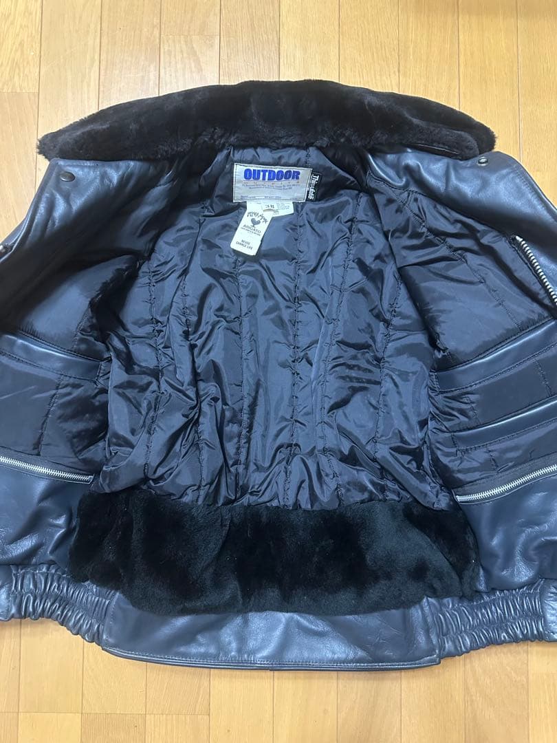 OUTDOOR レザージャケット ブラック 38