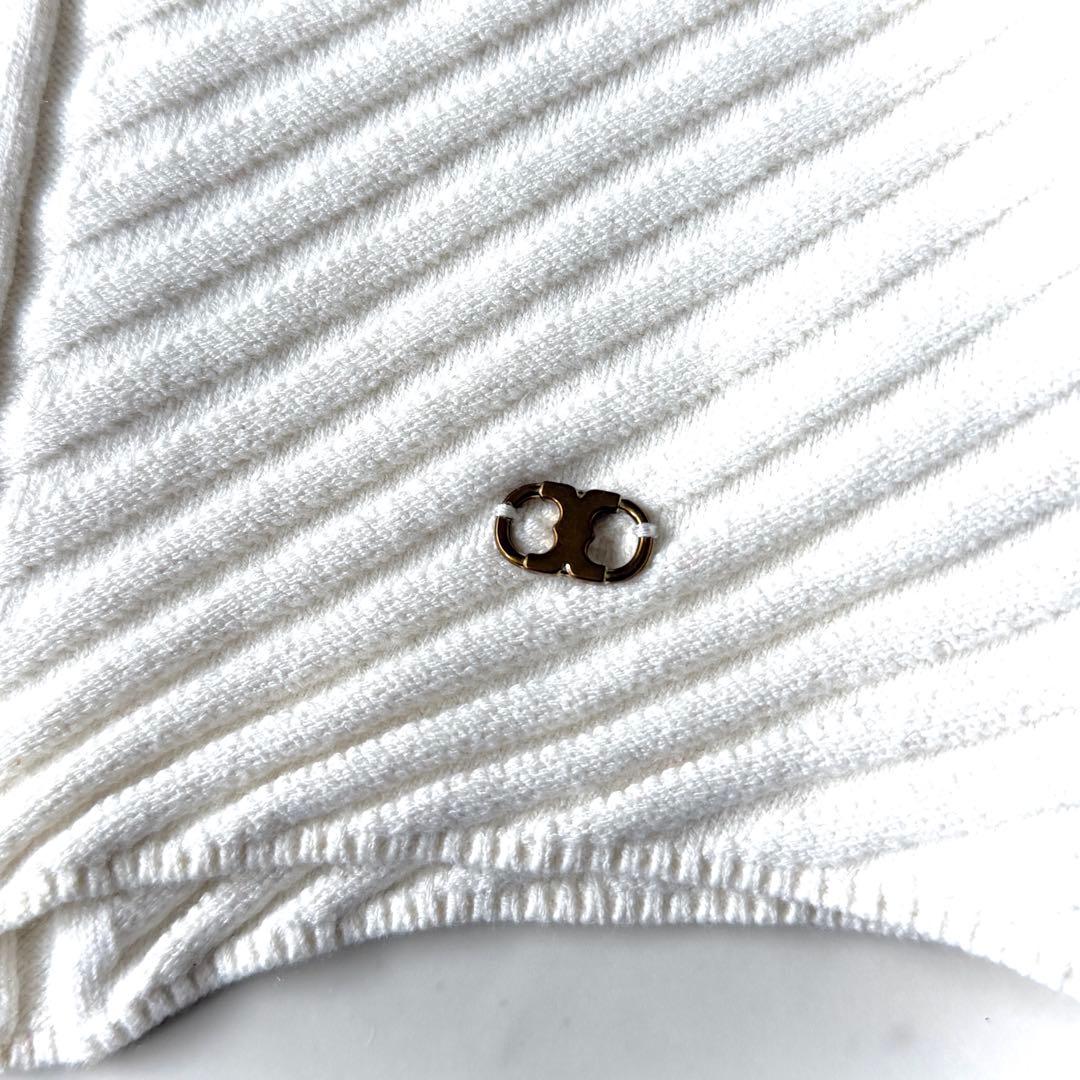 美品 トリーバーチ もっちり リブタートルネックニット ホワイト セーター