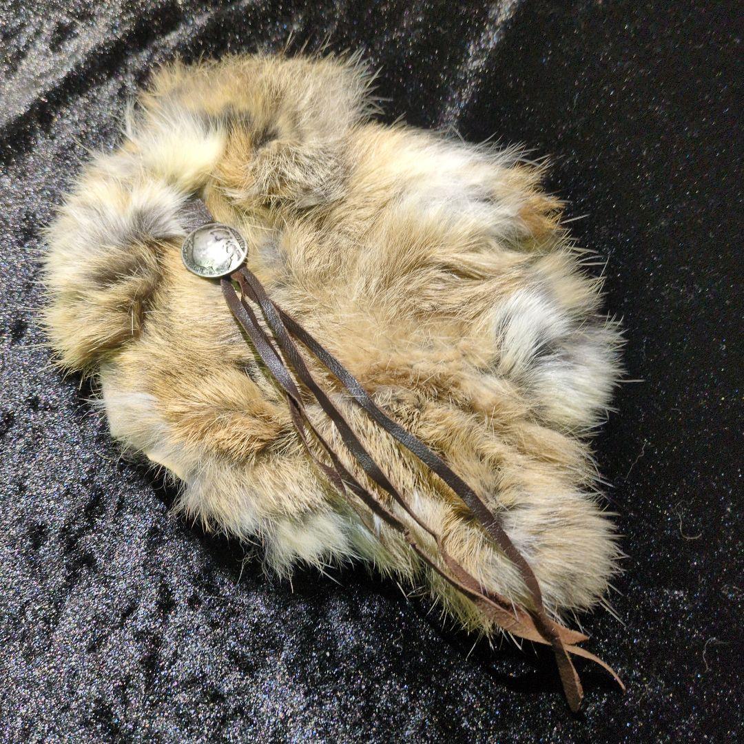 ​goa ゴア リアルファー コンチョ付 ラビットファー　ベルトセット