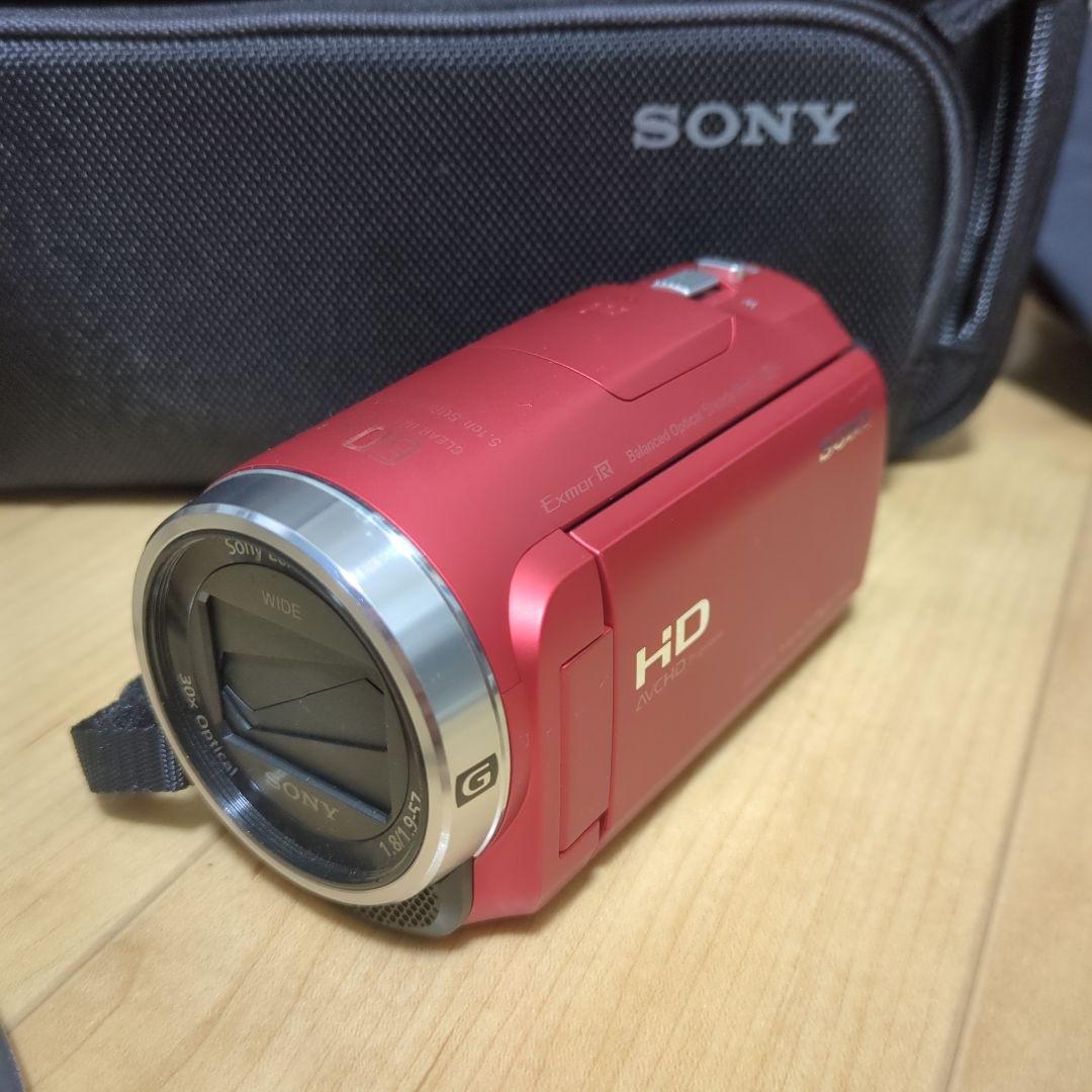 SONY HDビデオカメラ レッド 本体と充電器付き