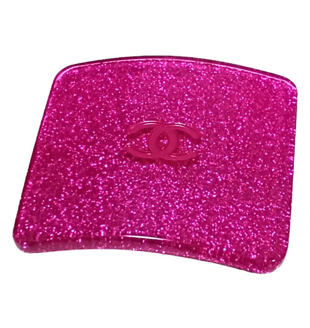 シャネル　CHANEL　バレッタ(ココマーク/メタリックピンク/スクエア/ラメ)