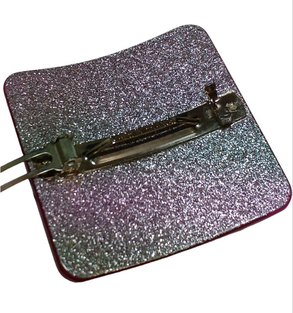 シャネル　CHANEL　バレッタ(ココマーク/メタリックピンク/スクエア/ラメ)