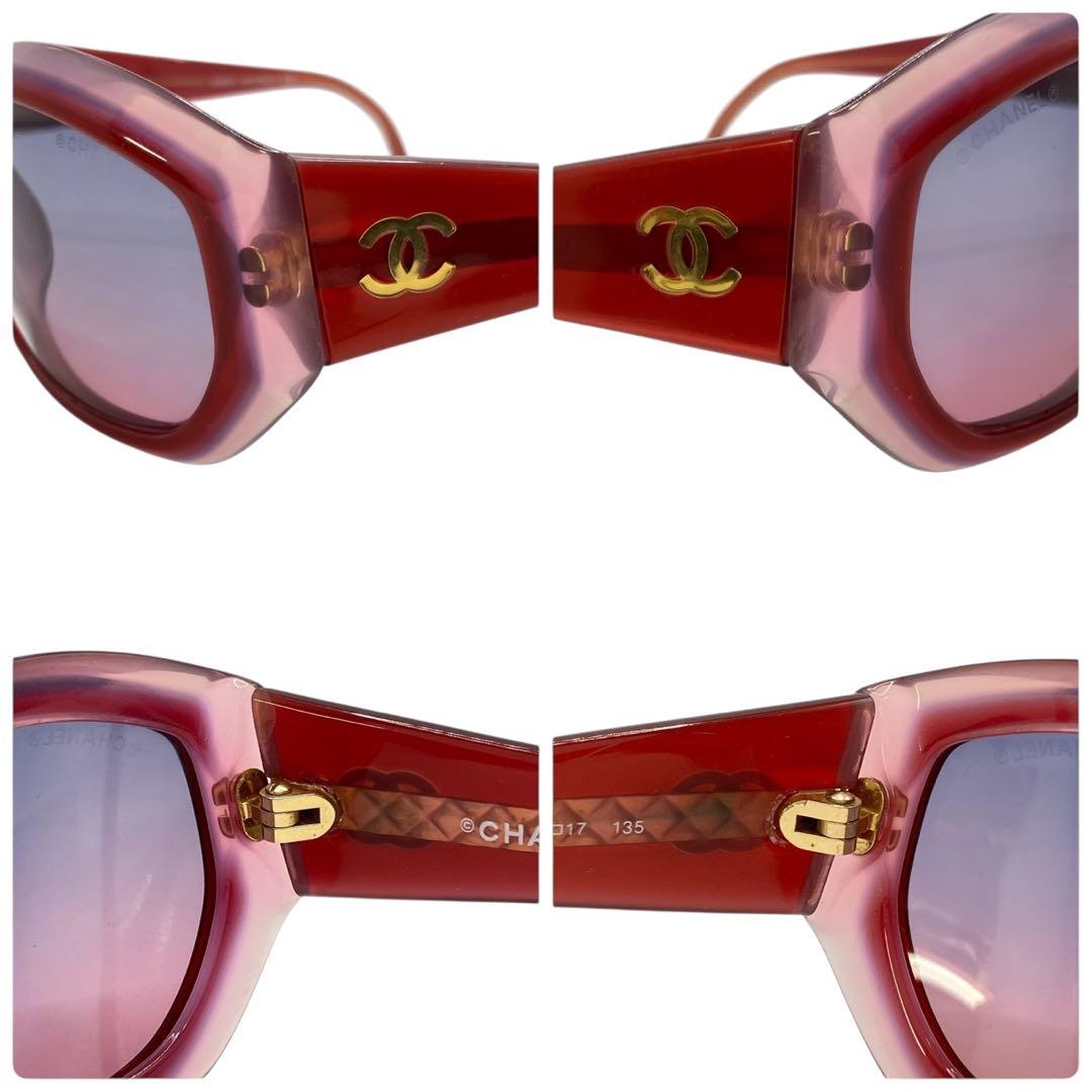 CHANEL シャネル サングラス アイウェア ココマーク　グラデーション　赤