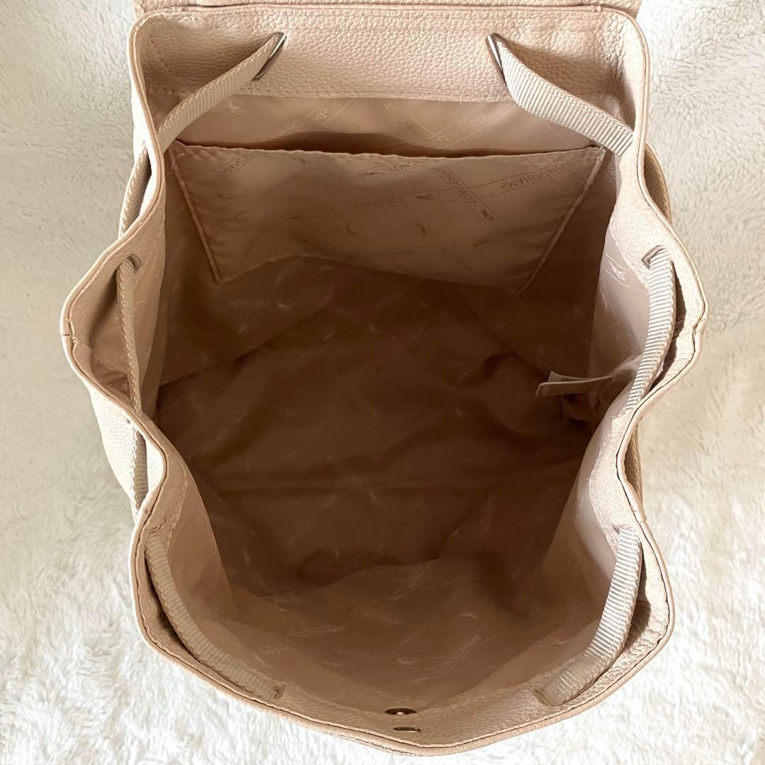 ロンシャン オールレザー リュック バックパック ピンクベージュ