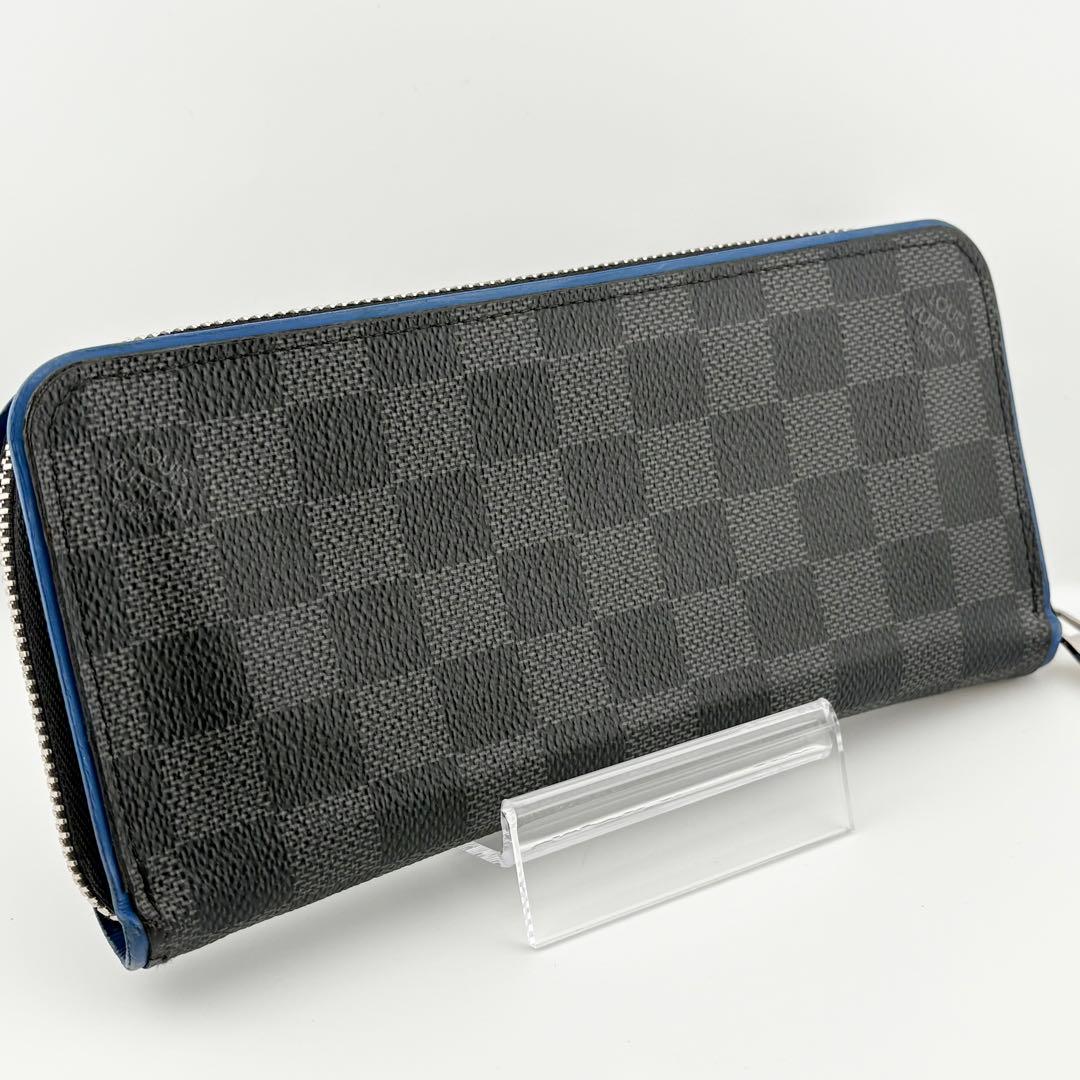 【美品✨】ルイヴィトン ジッピー ヴェルティカル ダミエグラフィット 青 ブルー