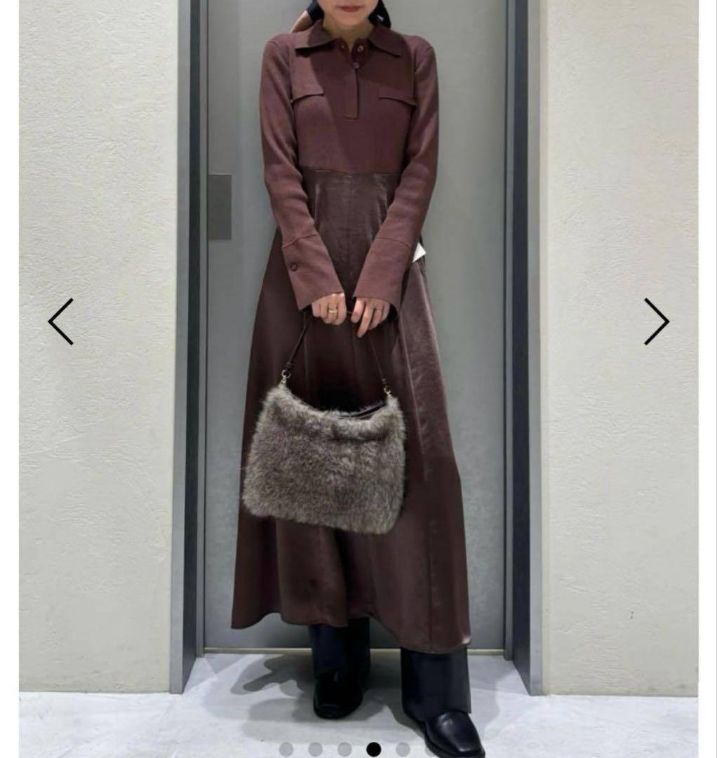 新品♡FRAY I.D オープンポロカラーニットワンピース　フレイアイディー