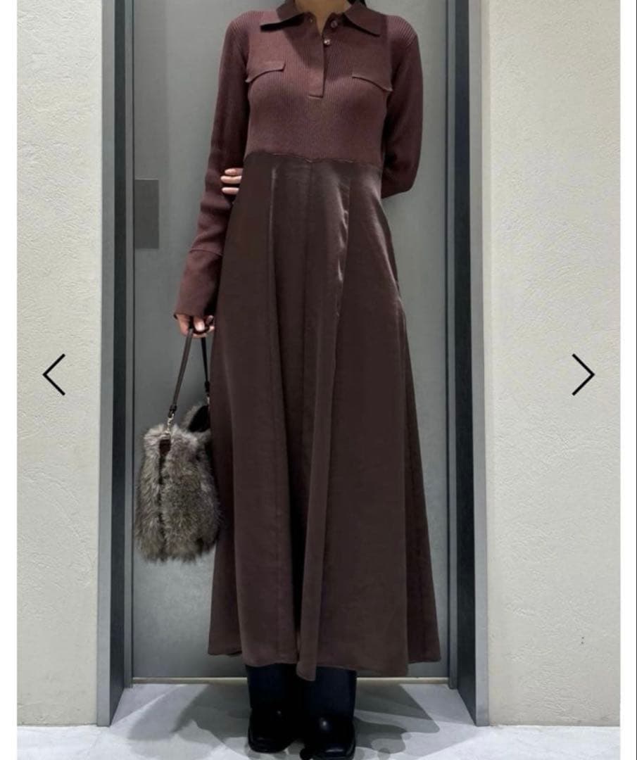 新品♡FRAY I.D オープンポロカラーニットワンピース　フレイアイディー