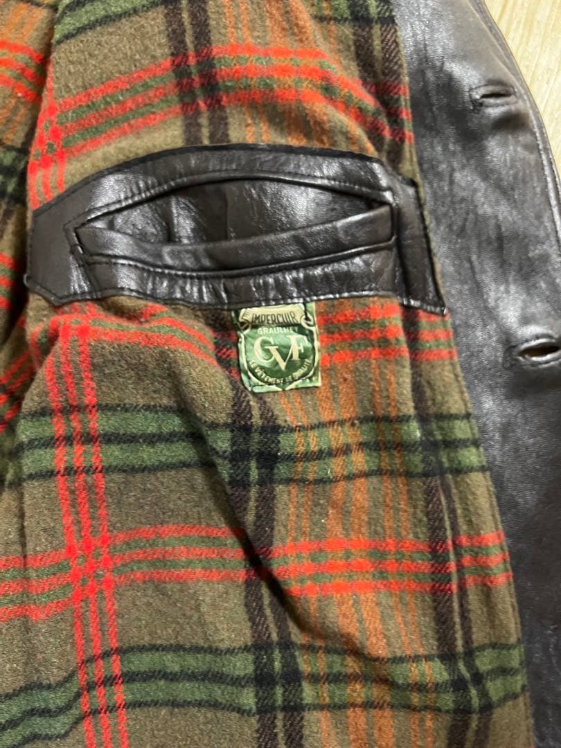 コルビジェジャケット レザージャケット ブラック　ウール襟