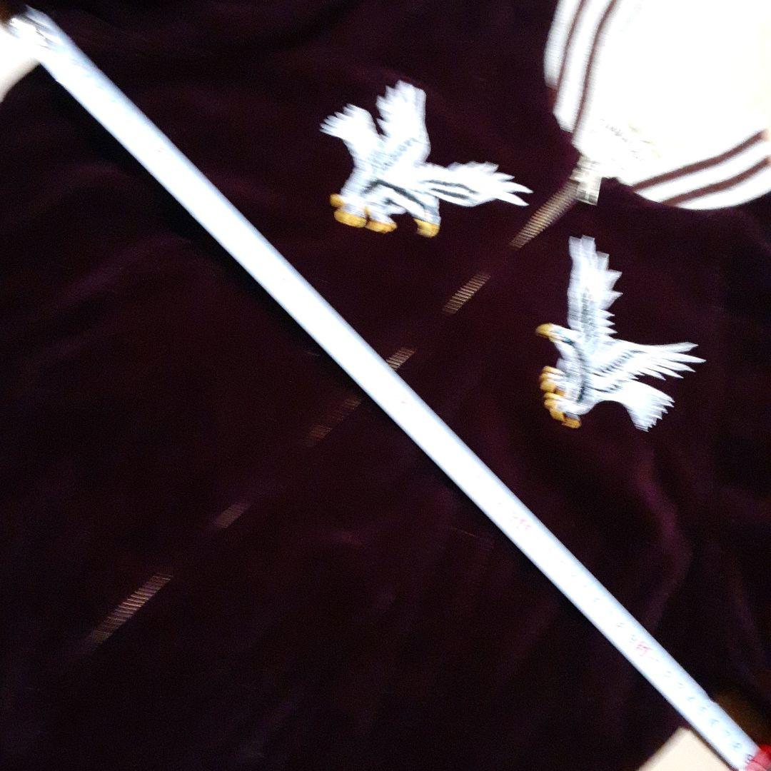 紫ベルベット スカジャン 鷲刺繍