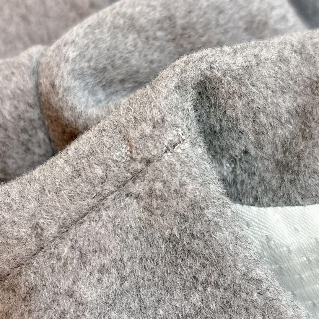 ファミリア ウールコート つけ襟 ファー ライトグレー 上質 高級 日本製