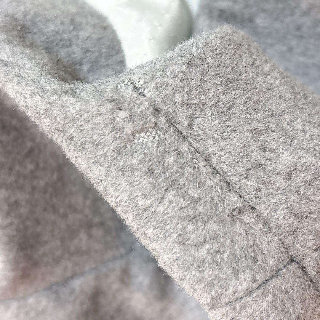 ファミリア ウールコート つけ襟 ファー ライトグレー 上質 高級 日本製