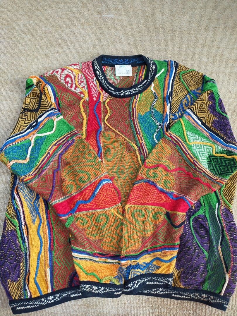 クージーニット幾何学模様 セーター( M)