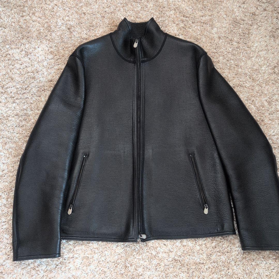 美品 アルマーニコレツォーニ 本革 革ジャン ライダース レザージャケット