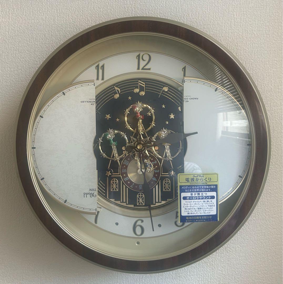 rhythm スモールワールド からくり時計 電波掛け時計 動作品