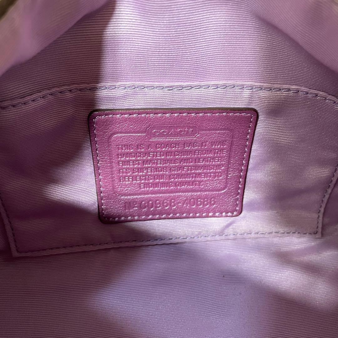 2512-112｜美品｜コーチ シグネチャー マルチポーチ パープル