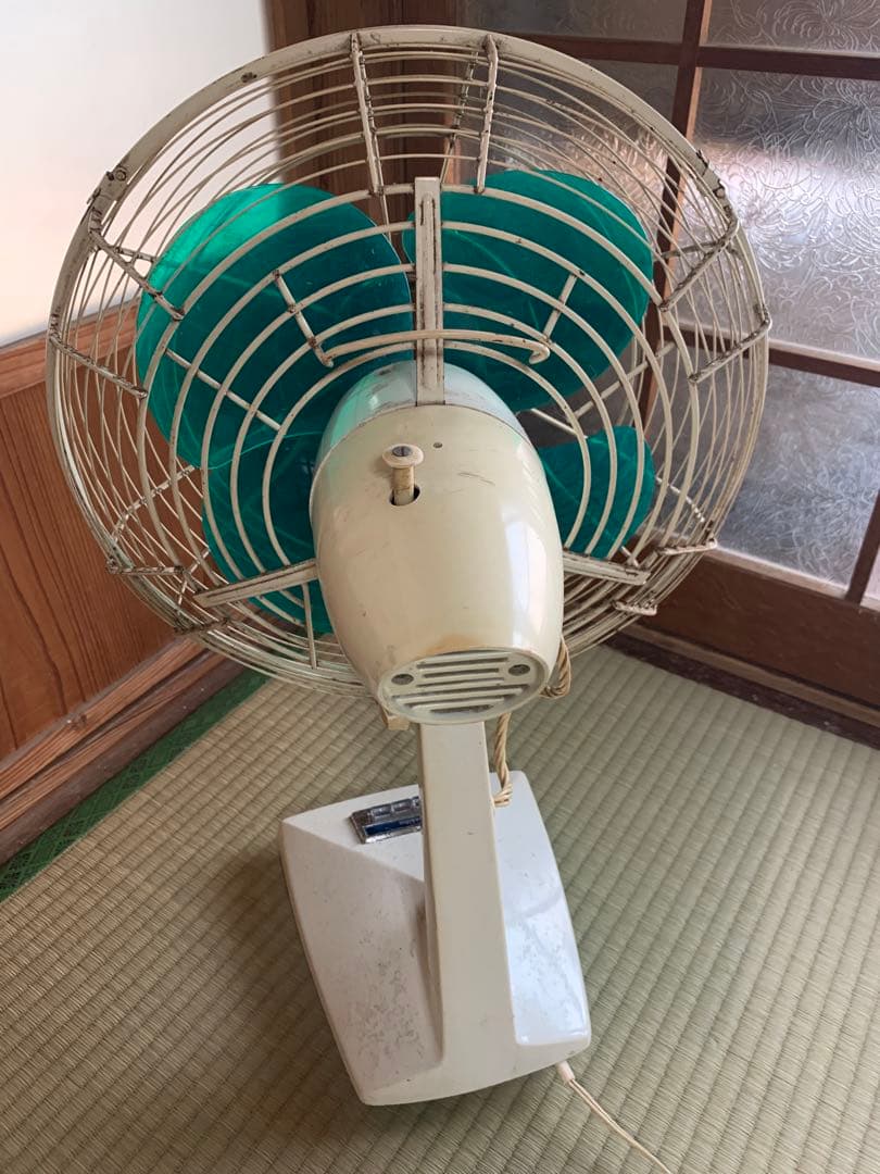 東芝　レトロ　昭和扇風機　グリーン　動作確認済み