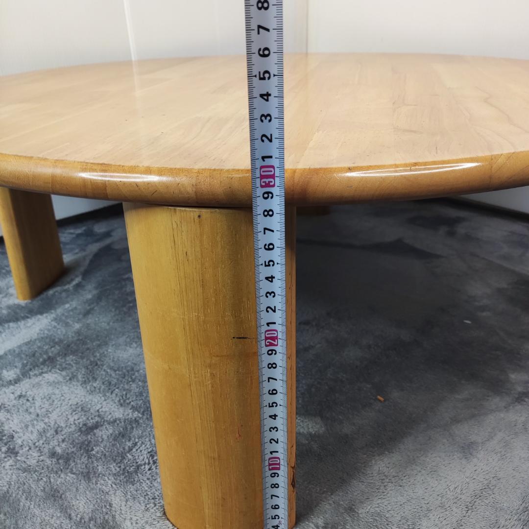 円卓　ちゃぶ台　テーブル 折りたたみ 木製 座卓 丸 80cm レトロ　イシモク