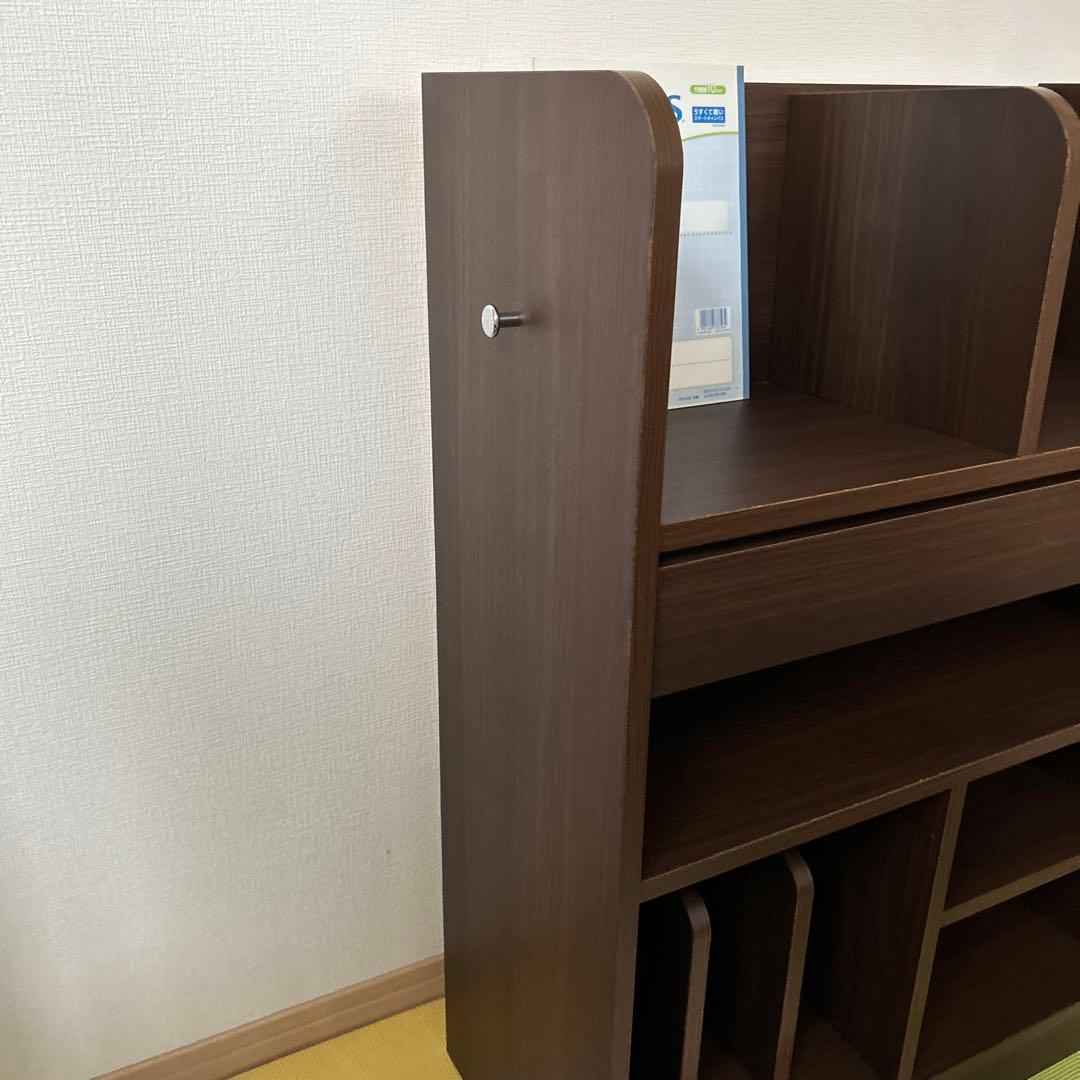 ランドセルラック　日本製　完成品　ウォルナット　本棚　キッズ　収納　充英アート