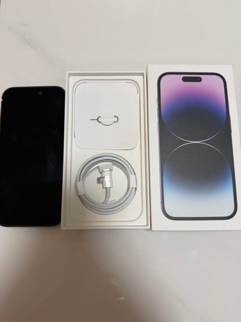 iPhone 14 Pro SIMフリー紫本体+箱シンガポール版カメラ音無し
