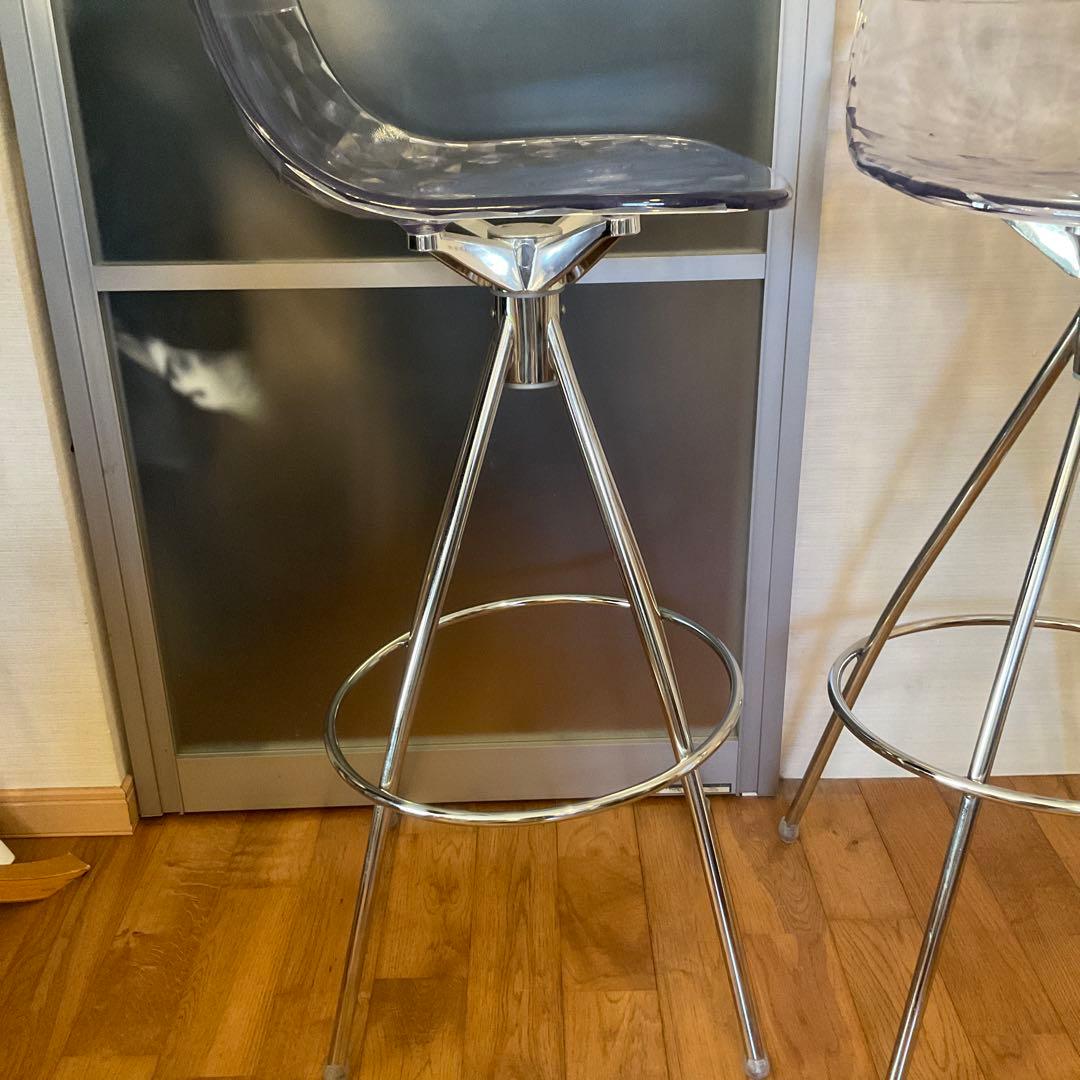 ゆ*す様 イタリア製 カルガリス ダイヤモンド パターン クリア スツール 2脚