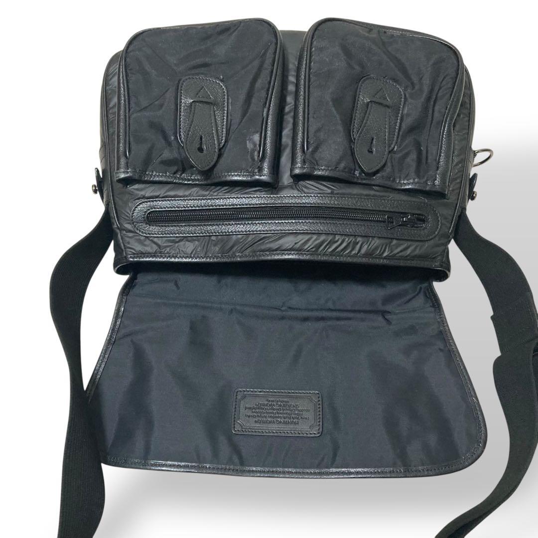 【ヴィンテージ】ハンティングワールド　ショルダーバッグ　ナイロン　レザー　黒