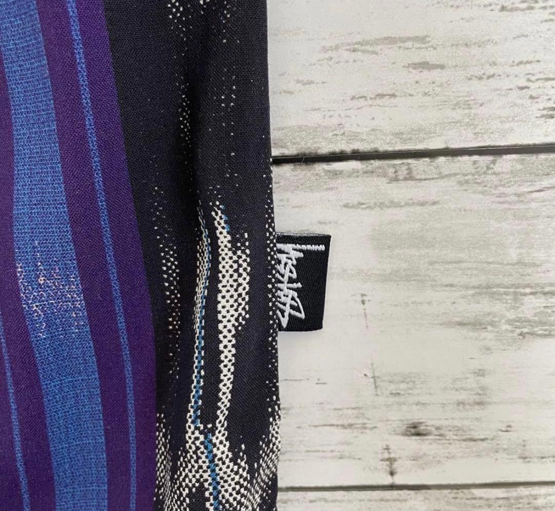 1/18まで　ステューシー 総柄 開襟 シャツ 刺繍ロゴ 入手困難XL 530