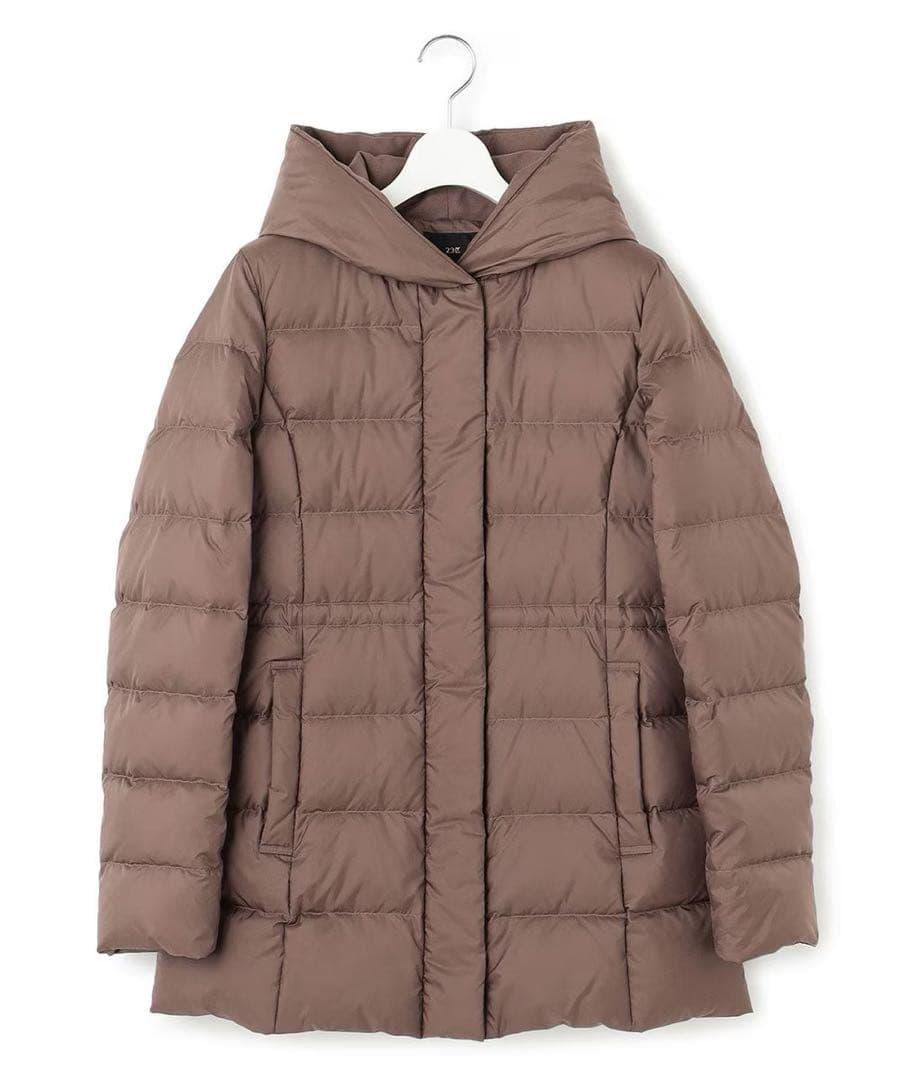 23区新品洗える/撥水加工】シレータフタ ミドル丈 ダウンコート38