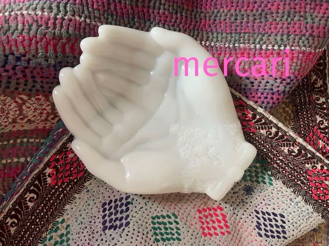 ラスト！エイボン AVON ソープディッシュ トレイ ミルクガラス 灰皿 ハンド