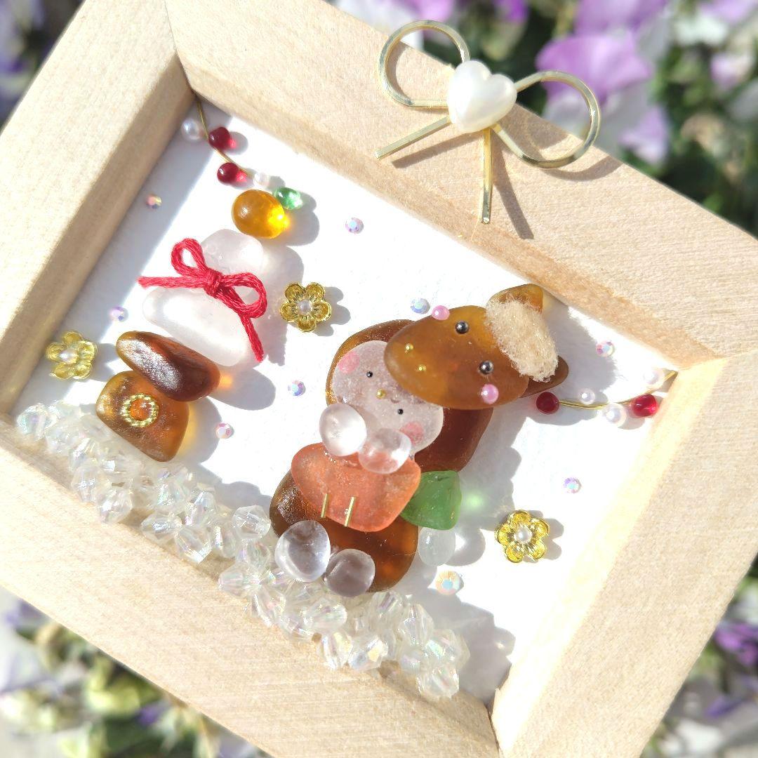 シーグラスアート『 新年‧⁺ ⊹˚.着ぐるみ♡～mini～』他1点