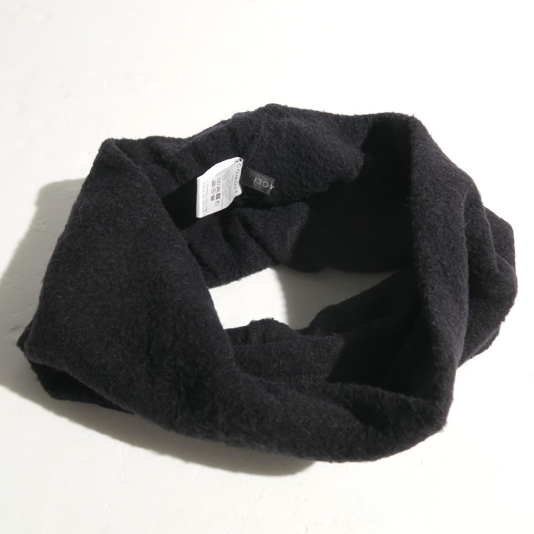 COMOLI シルクフリース ネックウォーマー ブラック コモリ