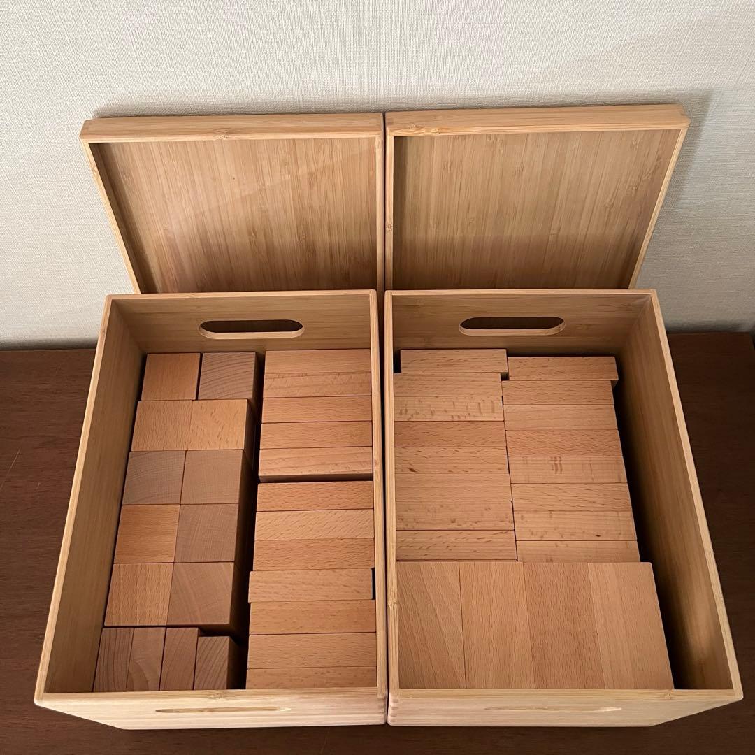 小さな大工さん 積み木セット 直方体80個 立方体20個 40mm基尺