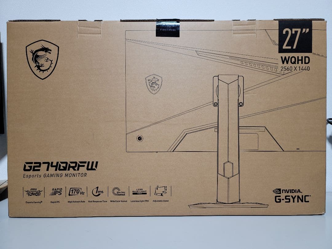 美品　おしゃれ　MSI 27インチ　WQHD　170Hzゲーミングモニター