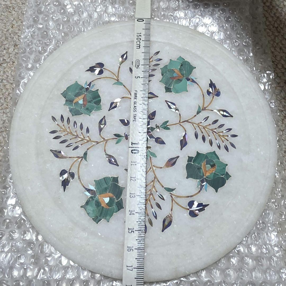 大理石プレート 螺鈿 ヴィンテージ アンティーク 美術品 芸術品 骨董品 インド