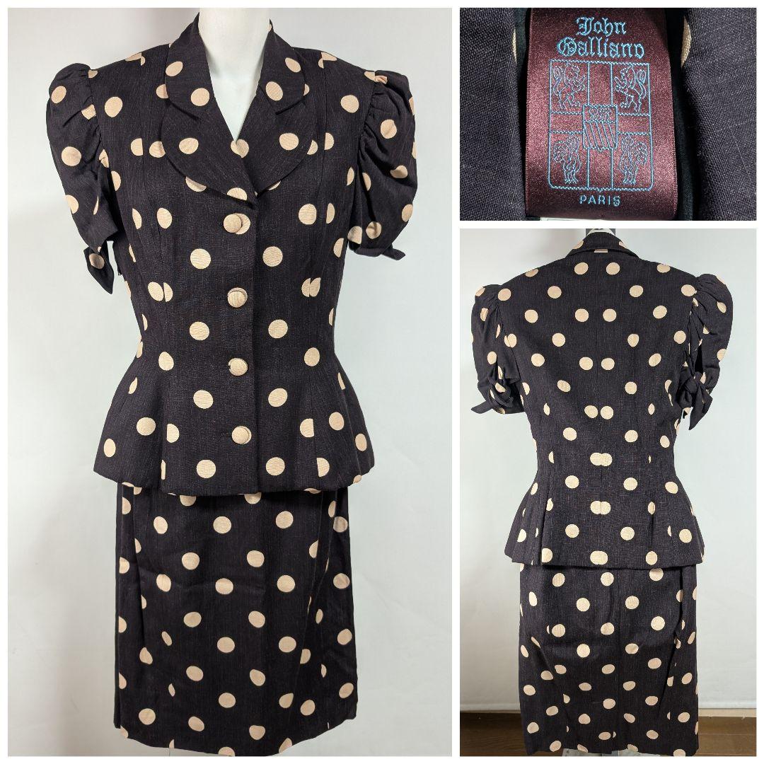 John Galliano ジョン・ガリアーノ とても可愛いドット柄スーツ