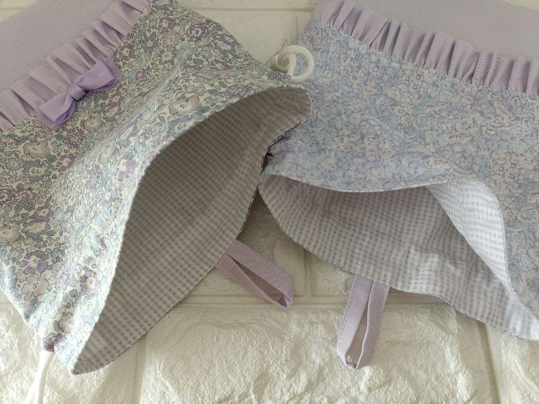 入園入学6点セット リバティチャイブ使用 フリル リボン ハンドメイド おまけ付