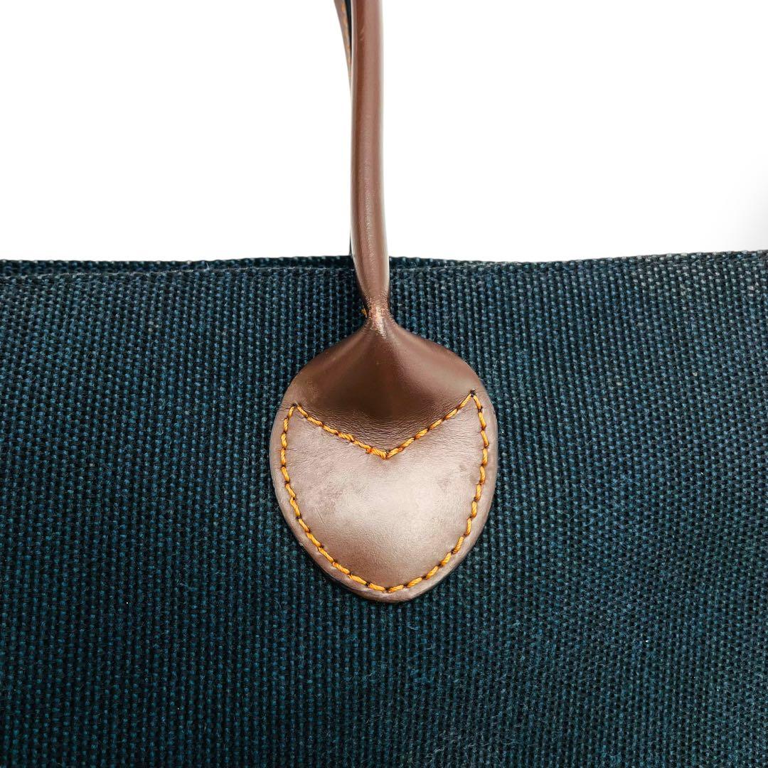 美品 Herve Chapelier トートバッグ キャンバス ネイビー 舟型
