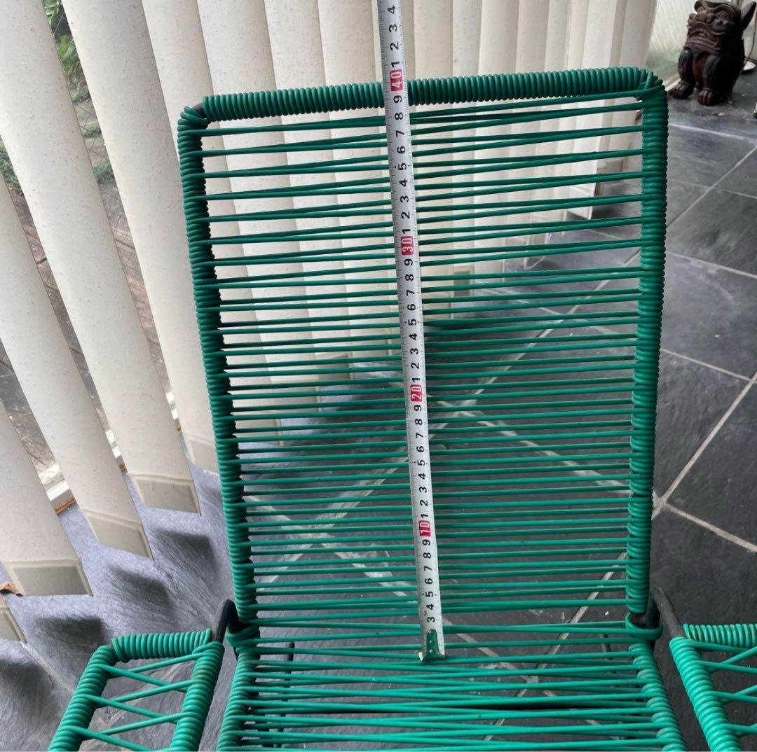 グリーンロッキングチェア アームレスト付き