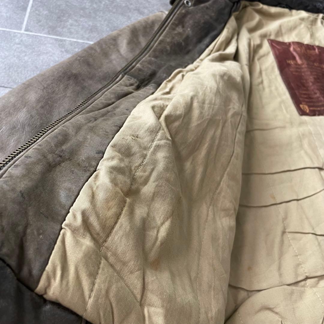 80-90'sa 鬼フェード 本革 A-2 レザーフライトジャケットL 短丈