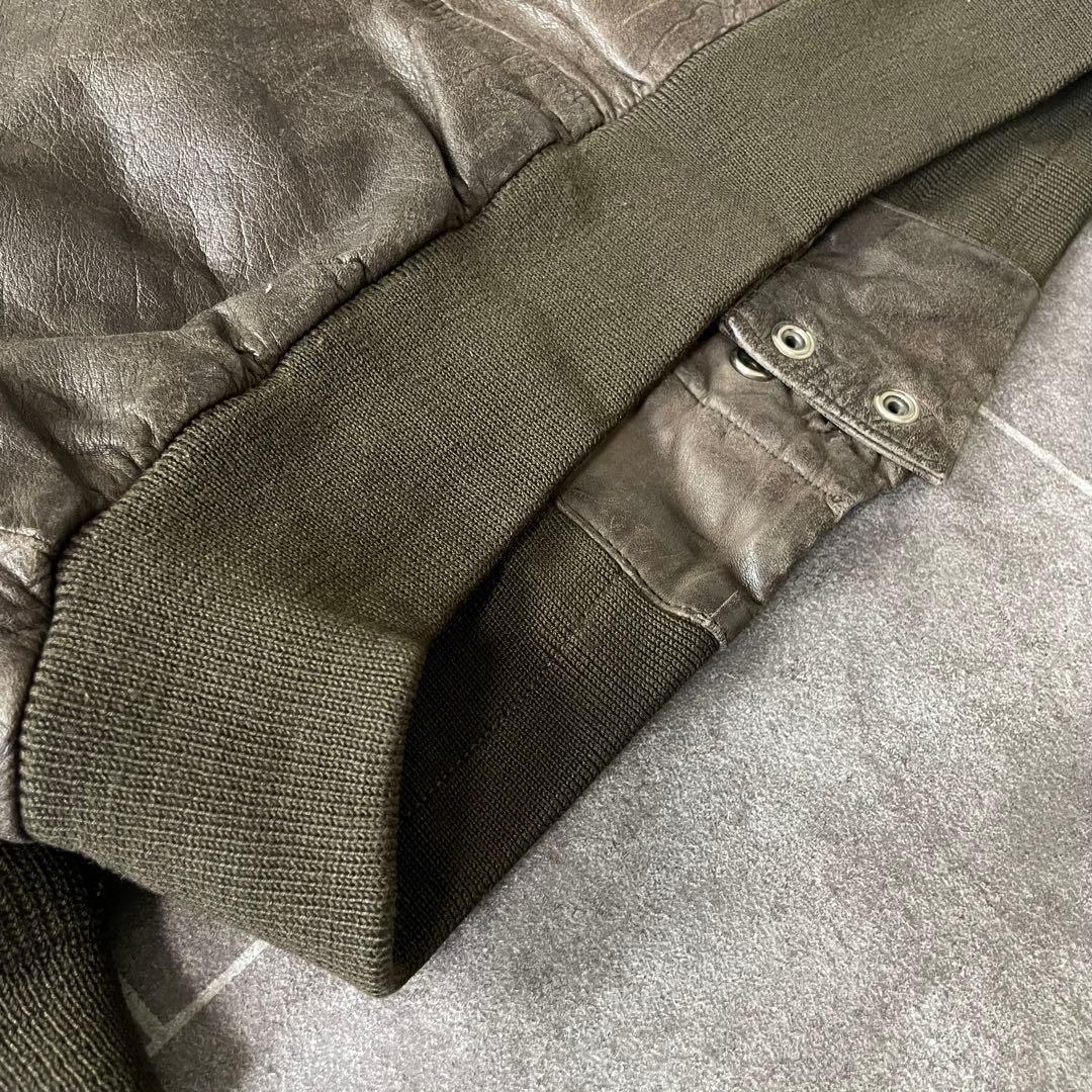 80-90'sa 鬼フェード 本革 A-2 レザーフライトジャケットL 短丈