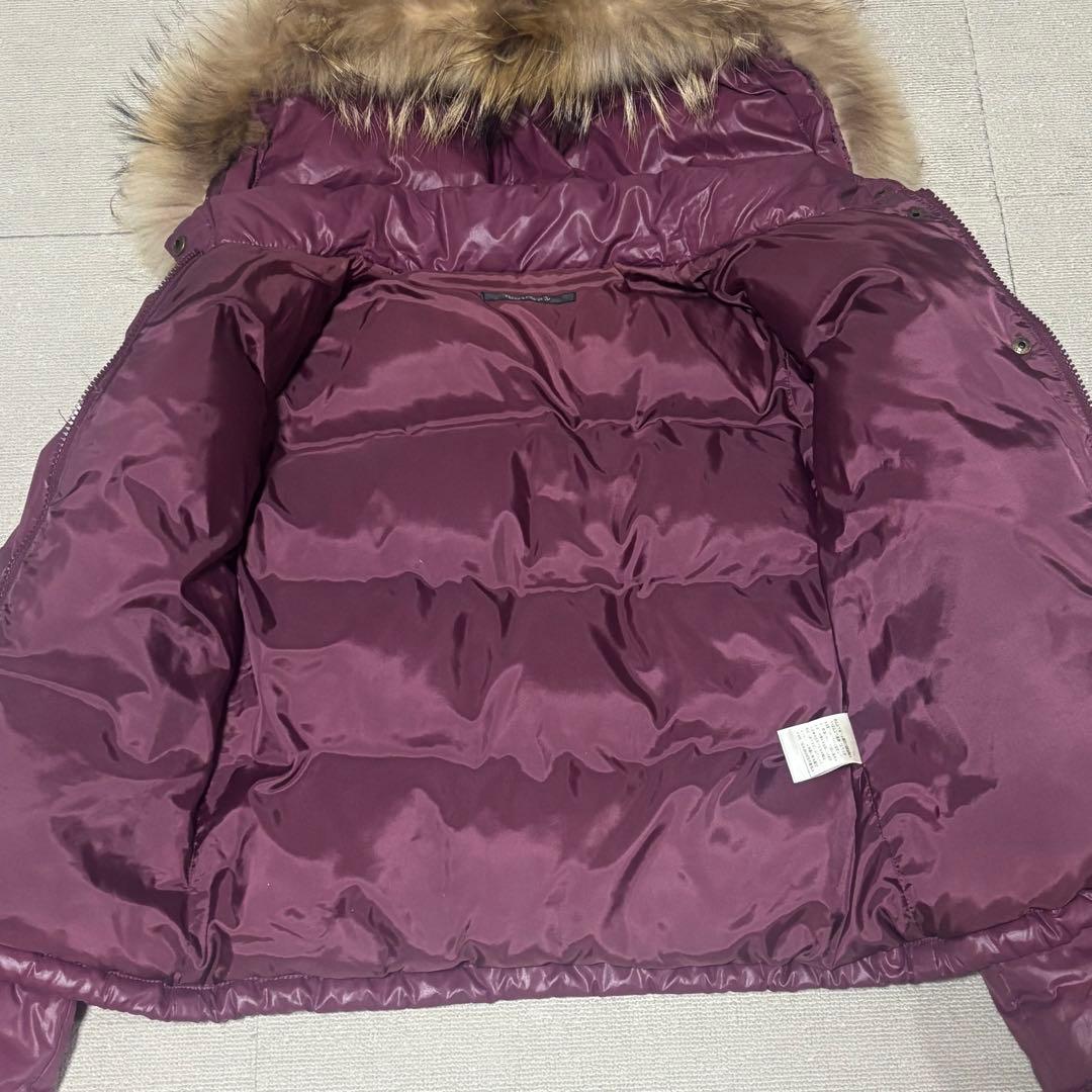 00s y2k 平成 moussy 光沢ダウン 短丈 リアルファー　パープル