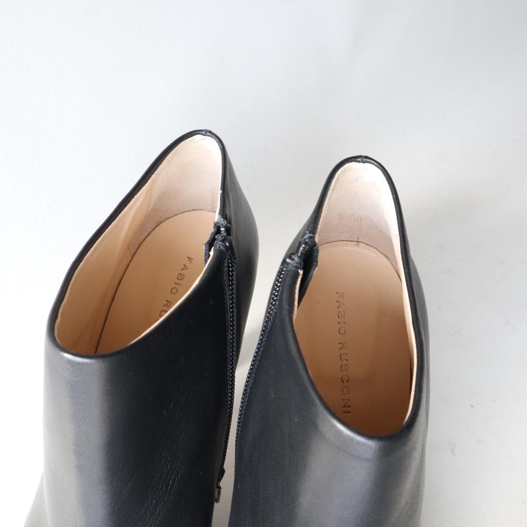 未使用ファビオルスコーニ　サイドジップブーティ黒37 24cm　8.5cmヒール