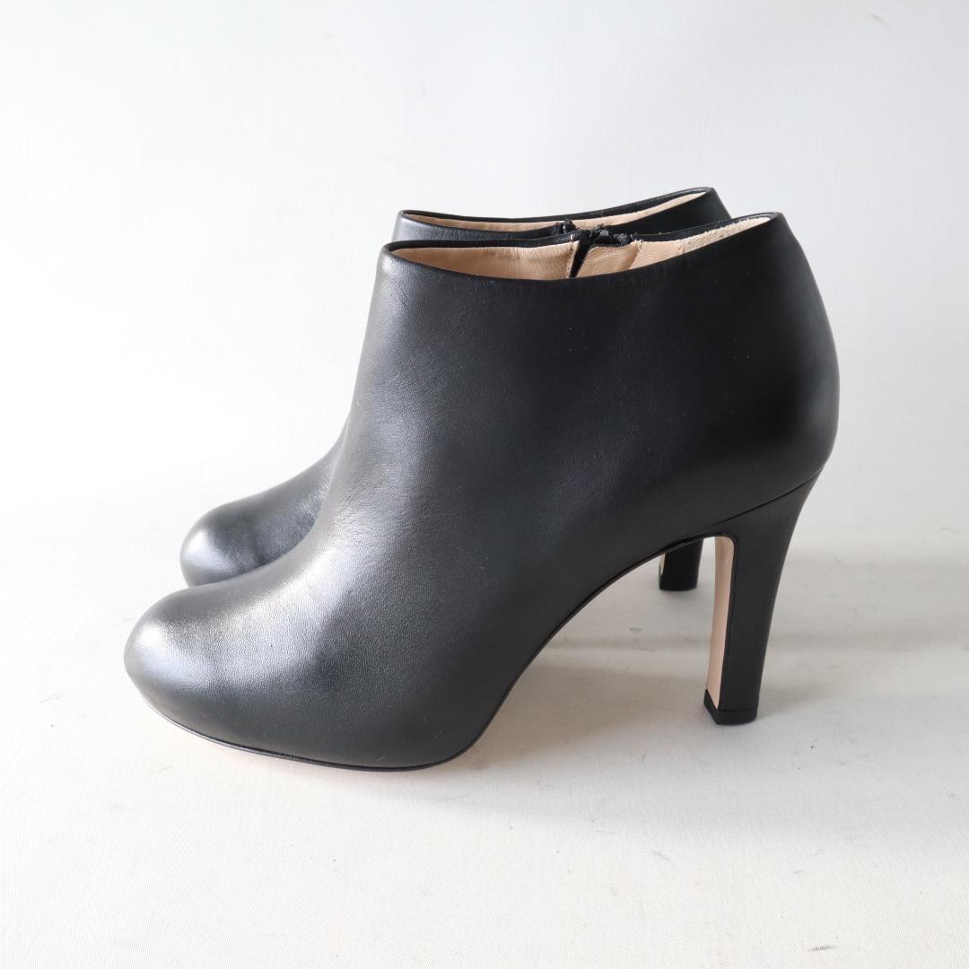 未使用ファビオルスコーニ　サイドジップブーティ黒37 24cm　8.5cmヒール