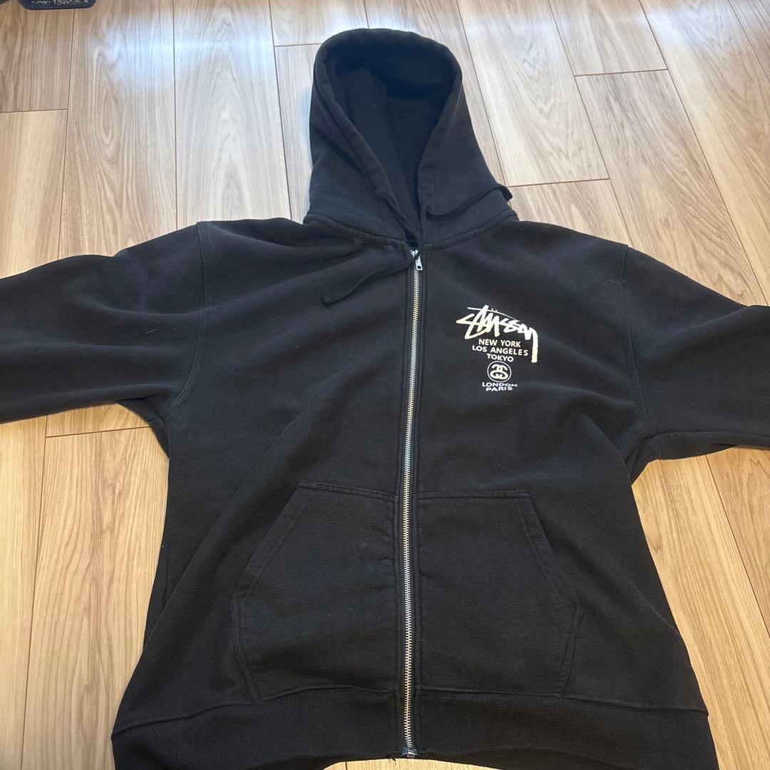 あり　 Stussy ブラック フルジップパーカー