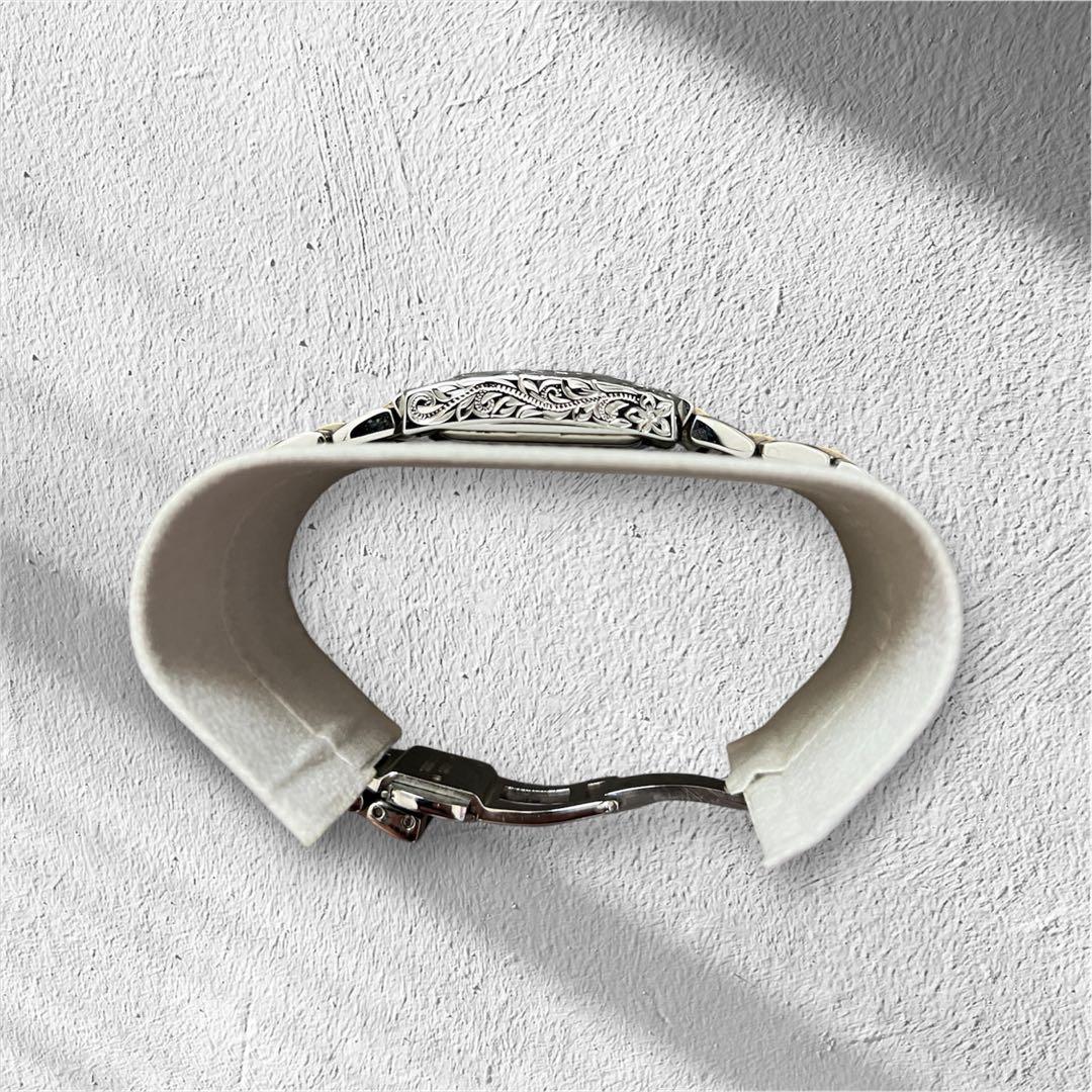 ハワイアンジュエリーMaxi 腕時計 SV/GD スクエアウォッチ 電池交換済み