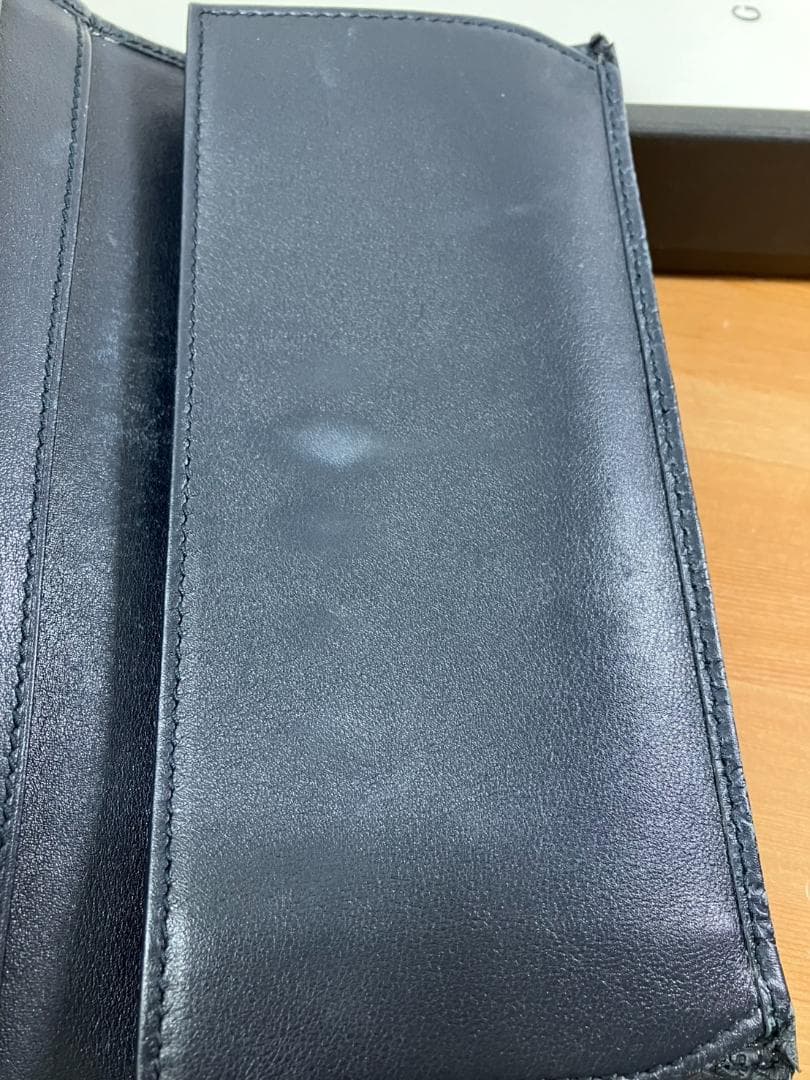 Gucci　グッチ マイクログッチシマ 長財布 449393 レザー　Wホック