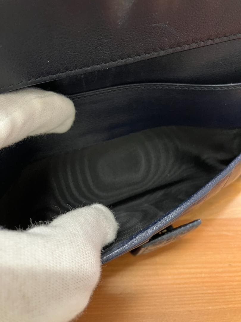 Gucci　グッチ マイクログッチシマ 長財布 449393 レザー　Wホック