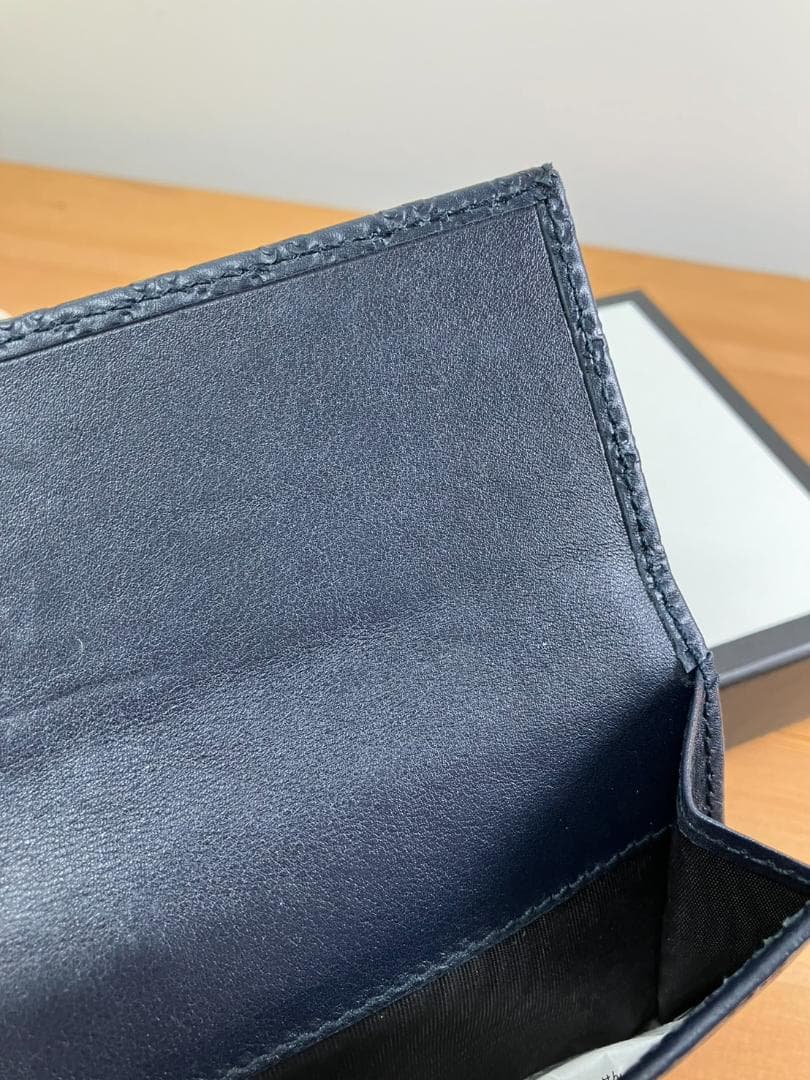 Gucci　グッチ マイクログッチシマ 長財布 449393 レザー　Wホック